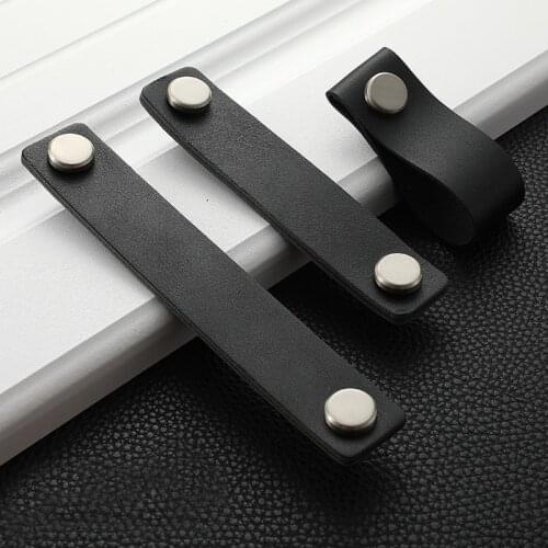 1PC Modern Soft Leather Handles Minimalist Cabinet Doors Dresser Cupboards Closet Drawer Pulls Knobs Furniture Hardware Supplies
