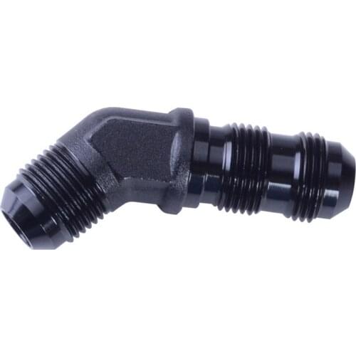 SPEEDWOW 45 Degree Male Flare Union AN 4/6/8/10/16 Black Reducer Fitting Adapter Oil Hose End Transform Fitting Adaptor