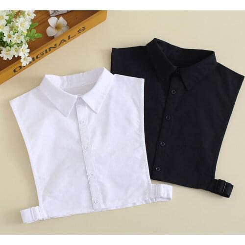 Womens Solid Detachable Fake Collars Ladies White Formal Half Shirt Blouse False Collar for Mens Faux Col Adjust Clothes Ties