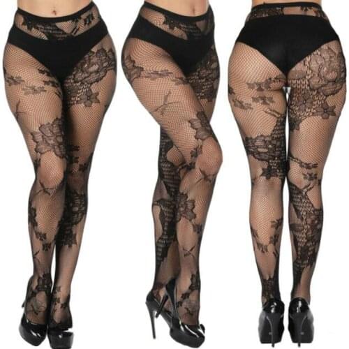 Shengrenmei 2019 Women Mesh Stockings Fishnet Tights Cute Tights Polyester Black Floral Style Pantyhose
