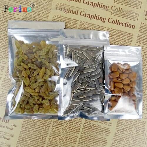 100pcs Yin and Yang plating aluminum valve bag food receive bag translucent flat zipper seal bags of food packaging sealing bag
