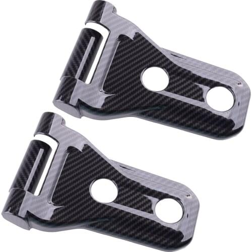 2Pcs ABS Car Hood Engine Hinge Cover Buckle fit for Jeep Wrangler JL 2018 2019 2020 Carbon Fiber Texture