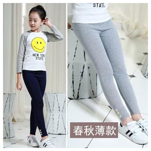 2017 Spring and Autumn Childrens Wear Leggings Girls Children Floret Elastic Cultivate Pants Thin Cotton Trousers