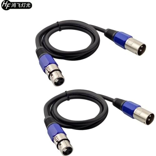2 Pcs / 3-PIN DMX Signal Lines 1-5M 3-PIN XRL DMX Cable Professional Stage Lighting
