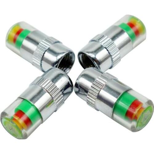 4pcs Car Tire Pressure Gauge Indicator Alert Monitoring Valve Cap Sensor Tire Pressure Indicator External Valve Detection