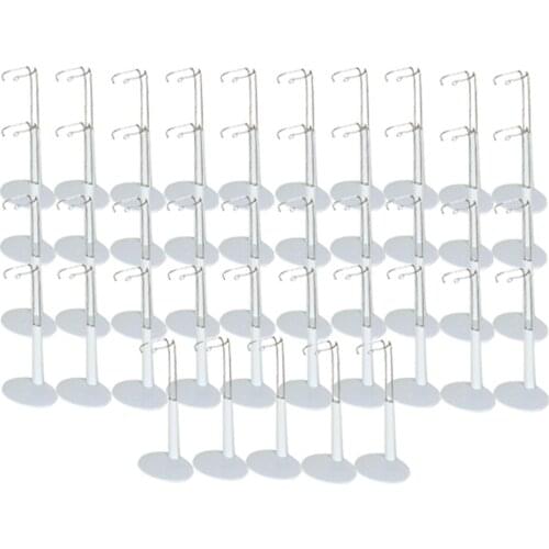 45 Pieces White Adjustable Doll Bear Stand Display Base Holder Support