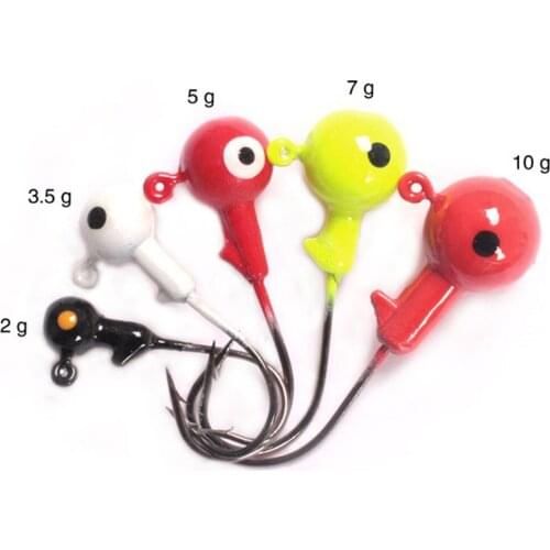 5pcs/lot Colorful Lead Round Jig Head Fishing Lures Bait Hook Fish Tackle Fishing Hooks for Sea River Lake