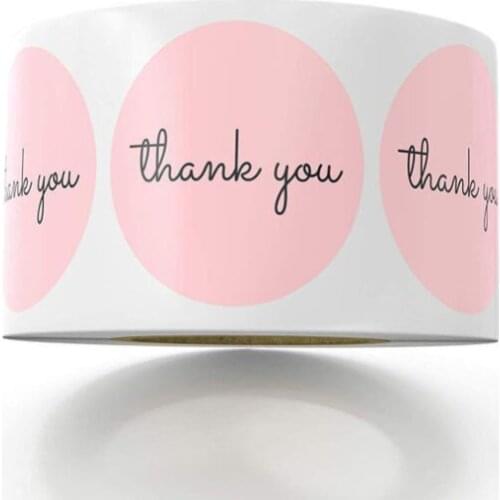 5000pcs Pink Round Thank You For Supporting My Small Business Stickers For Envelope Package Seal Label Stickers