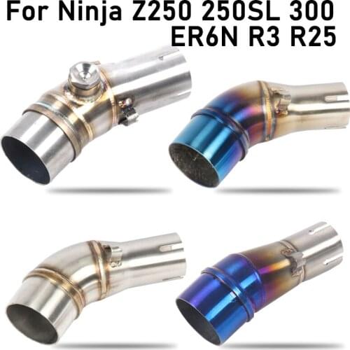 Motorcycle Exhaust Adapter Middle Link Pipe Connection Muffler For Ninja Z250 250SL 300 ER6N R3 R25