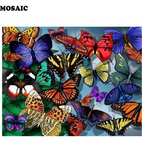 DIY 5D Diamond Painting Cross Stitch Animals Butterfly Mosaic embroidery square diamond embroidery Needlework Decor paintings