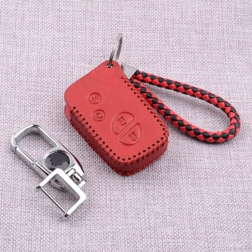 Car Red Leather 4 Button Smart Key Case Cover Fob Bag Fit for Lexus ES350 GS350 GS450h GS460 IS F IS250 IS350 LS460 LS600h LX570