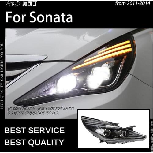 Car Styling Head Lamp for Hyundai Sonata Headlights 2011-2014 Sonata Dynamic Signal LED Headlight DRL Bi Xenon Auto Accessories