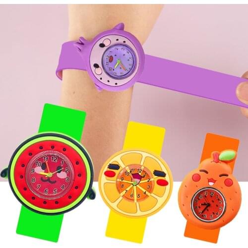 Cute Fruit Series Childrens Watches Fashion Casual Kids Slap Wrist Watches Baby Toy Clock Child Quartz Watch for Girl Boy Gift