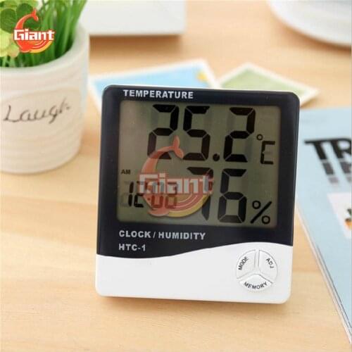 LCD Digital Temperature Humidity Meter HTC-1 HTC-2 Home Indoor Outdoor hygrometer thermometer Memory Weather Station with Clock