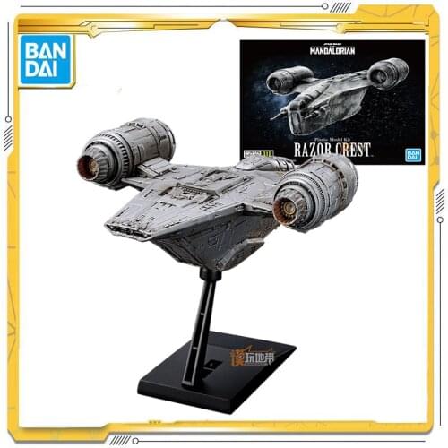 Original Bandai Star Wars The Mandalorian Razor Crest Anime Action Figures Collection Assemble Model Toys for Child
