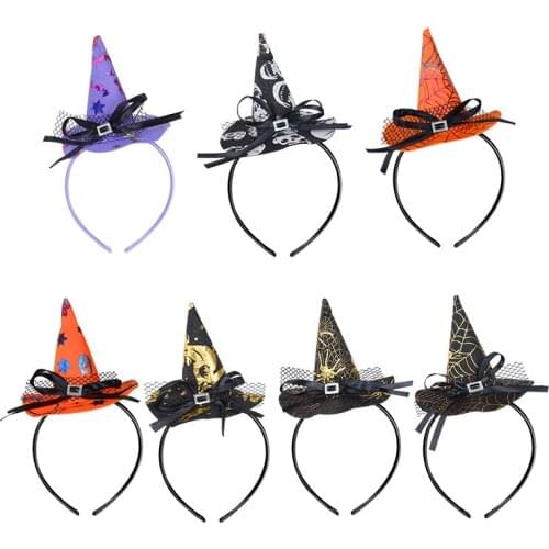 1Pc Spider Cobweb Bat Star Skull Shaped Headband For Masquerade Stage Show Turban Halloween Themed Party Decor Hair Accessories