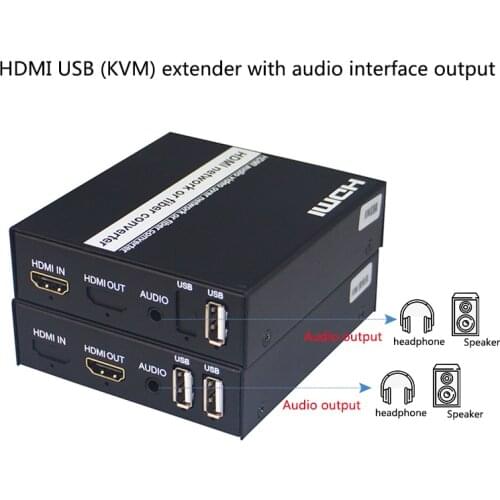 HDMI USB(KVM) Extender Over IP UTP CAT5e/6 Rj45 LAN,HDMI Extender with audio output , Like hdmi audio extractor splitter