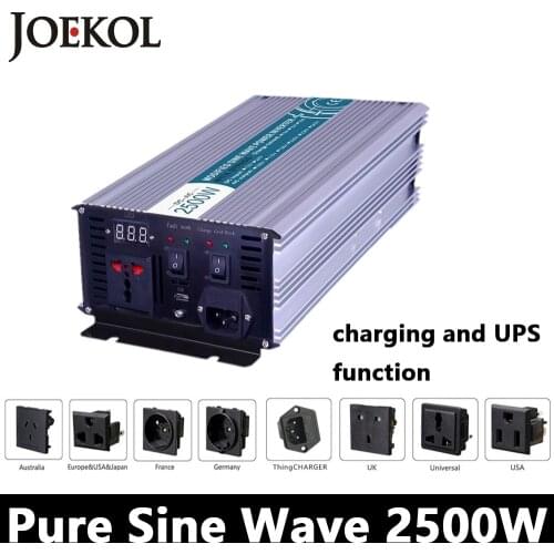 2500W Pure Sine Wave Inverter,DC 12V/24V/48V To AC110V/220V,off Grid Solar Power Inverter With Battery Charger And UPS