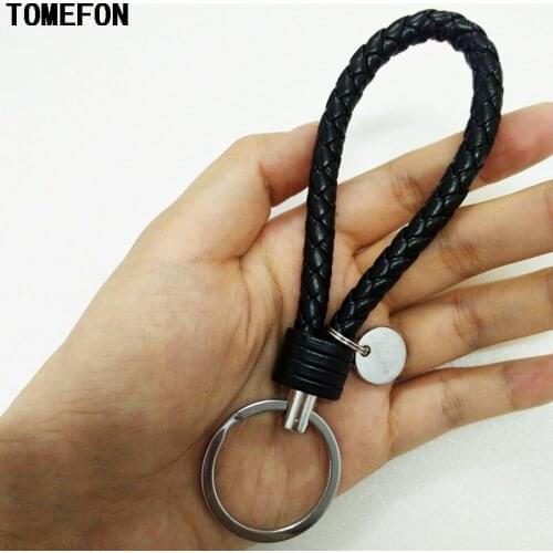 Pu Leather String Car Styling Key Chain Braided Keyring Holder Fit For Vw Polo Golf Seat Opel For Toyota For Nissan
