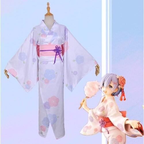 Comic Anime Re:Life in a different world from zero Cosplay Costume Rem Cosplay Costume Re:ZERO Japanese Kimono Cosplay Costume