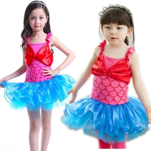 Princess Ariel Mermaid Cosplay Costume Kids Skate Rhythmic Gymnastic Leotard Roupa De Bailarina Dance Dress Ballet Tutu Skirt