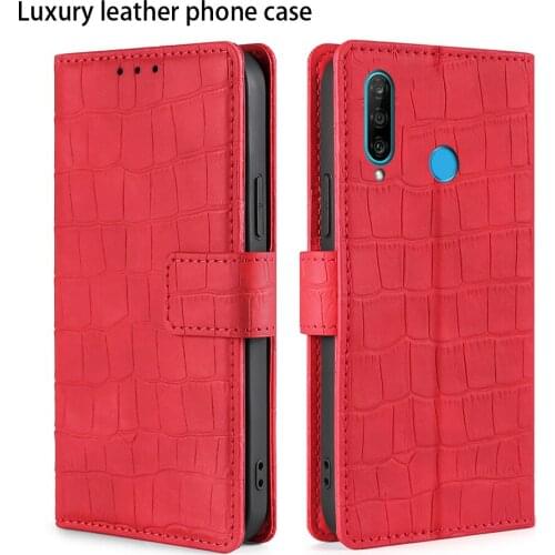 Leather case For Huawei P30 Lite 6.15 Flip Cover Coque Card Slots Magnetic Wallet Cards Stand P30 Lite Retro PU