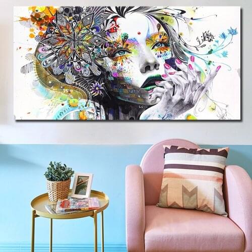 Beautiful Flower Girl Painting Canvas Wall Art Posters Print Pictures For Bedroom Home Decoration No Frame Discount Dropshiping