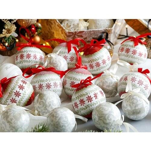 4-10cm Snowflake Color Drawing Christmas Ball Pendant Decorations Home Decor Pendant Birthday Party For Tree
