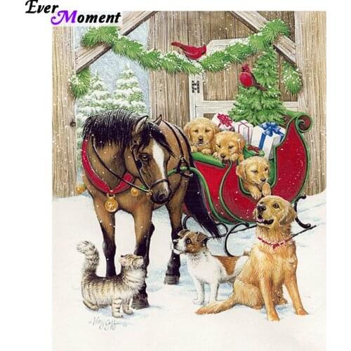 Christmas Animals Diamond Embroidery Home Decor DIY Needlework Diamond Painting Cross Stitch 3D 5D Rhinestones Mosaic ASF335