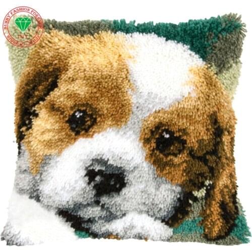 Mat diy set carpet Latch hook rug kits Pillowcase carpet home pillow diy carpet crochet hooks yarn hook rug dog cushion mat