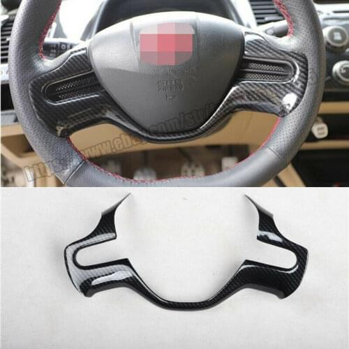 For HONDA Civic 8th 2006-2011 ABS carbon fiber Steering wheel strip cover trim