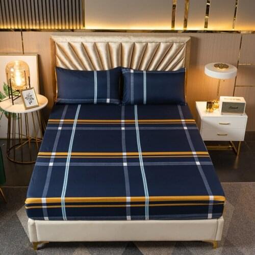 Bedding Cover Mattress Cover Bedspread Soft King Queen Quilted Elastic Polyester Bed Fitted Sheet 180x200cm with Pillowcase