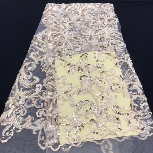 The latest African sequin lace fabric 2020 high quality Nigerian French mesh embroidery tulle lace fabric J40491
