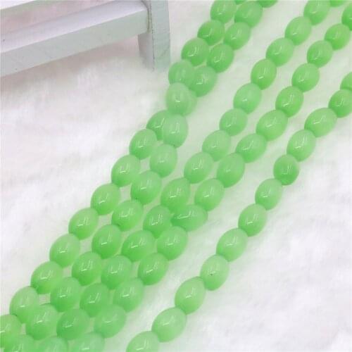 New Free Shipping Charming Light Green Cats Eyes Opal Rice 8*12mm High Quality Diy Loose Beads Jewelry Making 14inch B1560