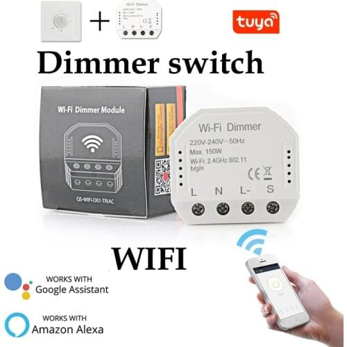 NEW wifi tuya smart dimmer switch APP control stepless dimming automation control smart home DIY module support alexa google