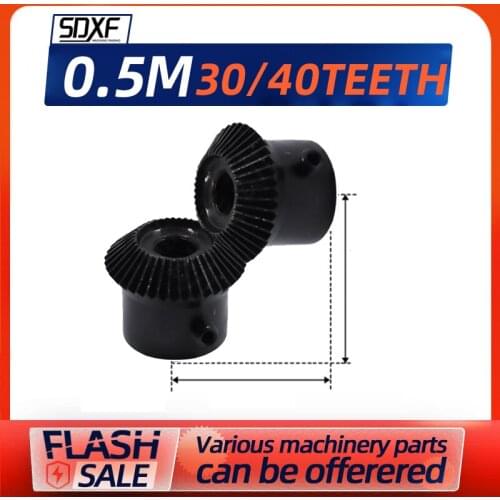One 0.5 module 30/40 tooth standard inner bore, inner bore 6mm gear tooth spiral bevel gear