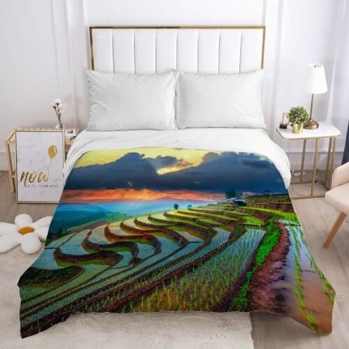 Landscape Duvet cover Quilt/Blanket/Comfortable Case 140x200 240x220 240x260 Queen King Single Bedding for Home rainbow