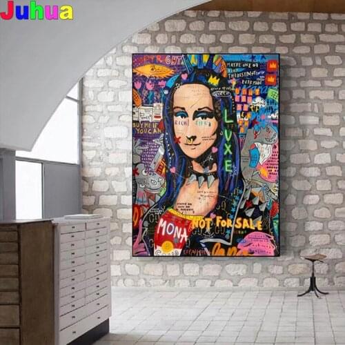 Pop Street Graffiti Art Mona Lisa DIY diamond painting full square/round drill mosaic diamond embroidery gift home decor