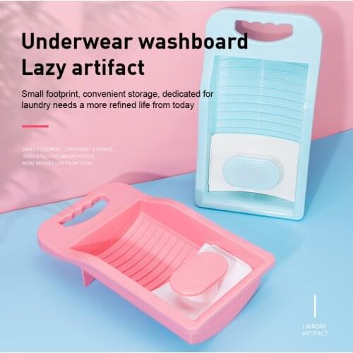 1pcs Personal Underwear Washboard All-in-one Washtub Antislip Laundry Accessories Washing Board Plastic Clothes Cleaning Tools