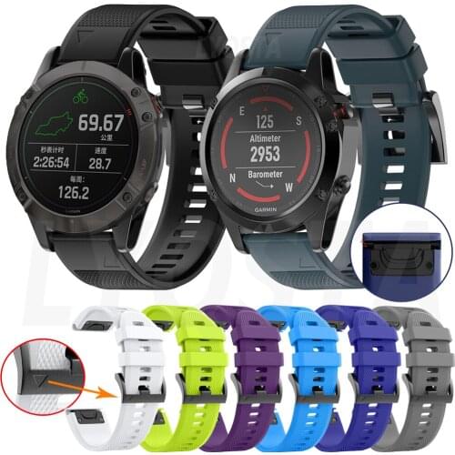 26 22MM Silicone Quick Release Watchband Strap For Garmin Fenix 6S 6 6X Pro 5 5X Plus 3 HR 935 Watch Easyfit Wrist Band Bracelet