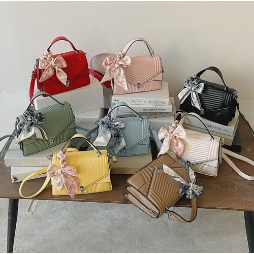 Luxury Brand Shoulder Messenger Bags for Woman 2022 New Small Square Bag with Scarves Sac A Main High Quality Leather Handbag