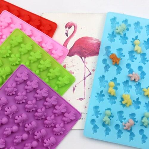 48 Cavity Small Dinosaur Silicone Chocolate Mold for QQ Sugar Candy Jelly Pudding Dessert Ice Cube Tray Bakeware Decorating Tool