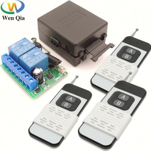 Wireless Universal Remote Control Switch 433MHz DC12V 10A 2CH RF Relay Receiver Transmitter for Garage/Gate/Motor/LED/Light/DIY