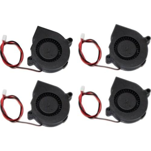 Usongshine 4Pcs Cooling Fan Blower 5015 DC 50 x 50 x 15mm Bearing Turbo 2-Pin for 3D Printer