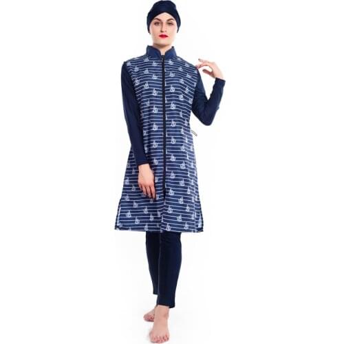 Women Muslim Islamic Islam Burkinis Beachwear Swimming Bathing Suit Swimwear Floral Print Full Cover Swimsuit Hijab