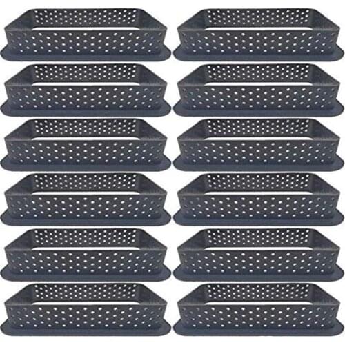 12Pcs Diy Cake Mold Tart Mold Ring Mousse Circle Cutter French Dessert Perforated Non Stick Baking Tool Kitchen Molds