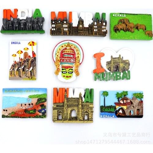 3d Resin Fridge Magnet Souvenir India Tourism Refrigerator Paste Magnet Refrigerator Decor Magnetic Ethnic Style Craft Gift