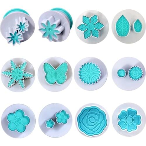 8pcs Flower Leaf Butterfly Plunger Cutters Daisy Cake Cutter Mold Cake Decorating Tools Fondant Sugarcraft Biscuit Cutters