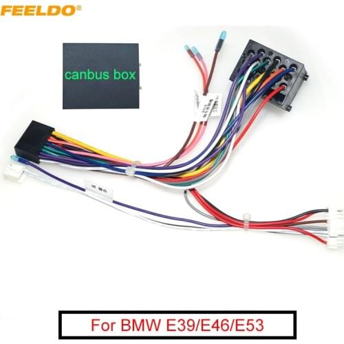 Car 16Pin Power Wiring Harness Cable Adapter With Canbus For BMW E46/E39(1995-2000)/E53(99) Install Aftermarket Android Stereo