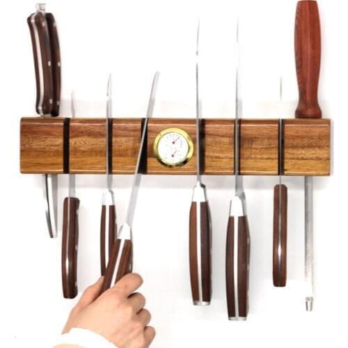 Free Shipping High-End Design Wood Multilayer Home Kitchen Organizer Wall Mount Magnetic Knife Holder For Storage Utensils